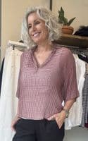 Diega Blouse Tifana ecru/rouge