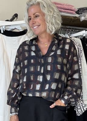 Diega Shirt Calbiza chocolate print