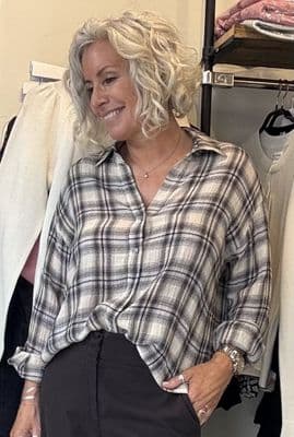 Diega Shirt Cirilla grey multi check
