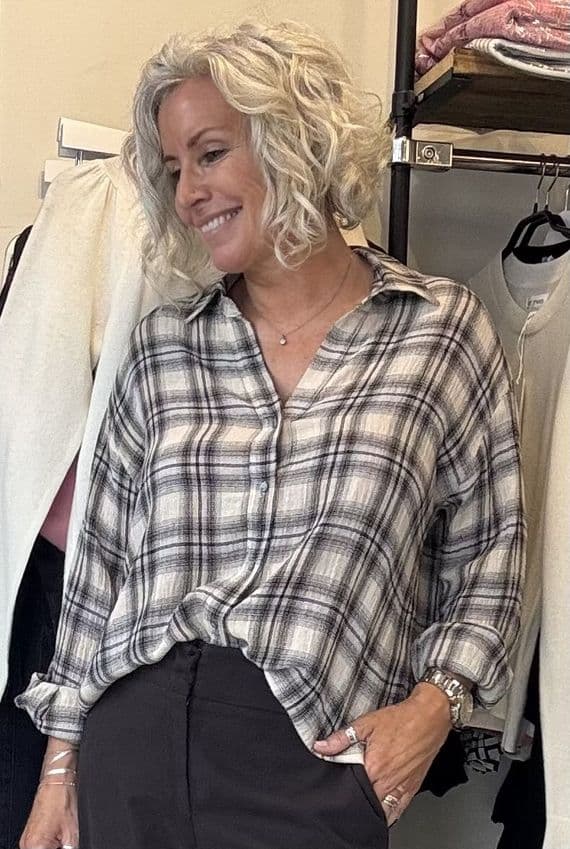 Diega Shirt Cirilla grey multi check