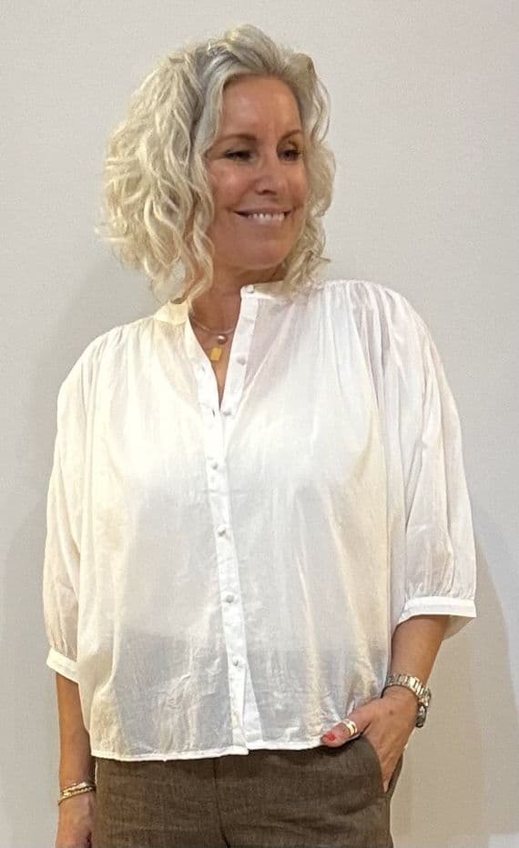 Diego Blouse Celesto white