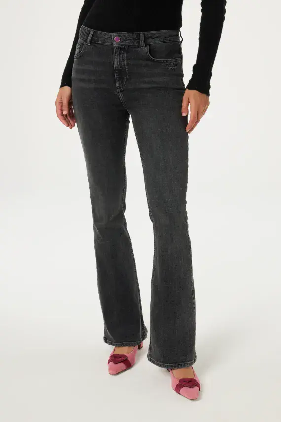 Fabienne Chapot Eva Flare Jeans washed grey