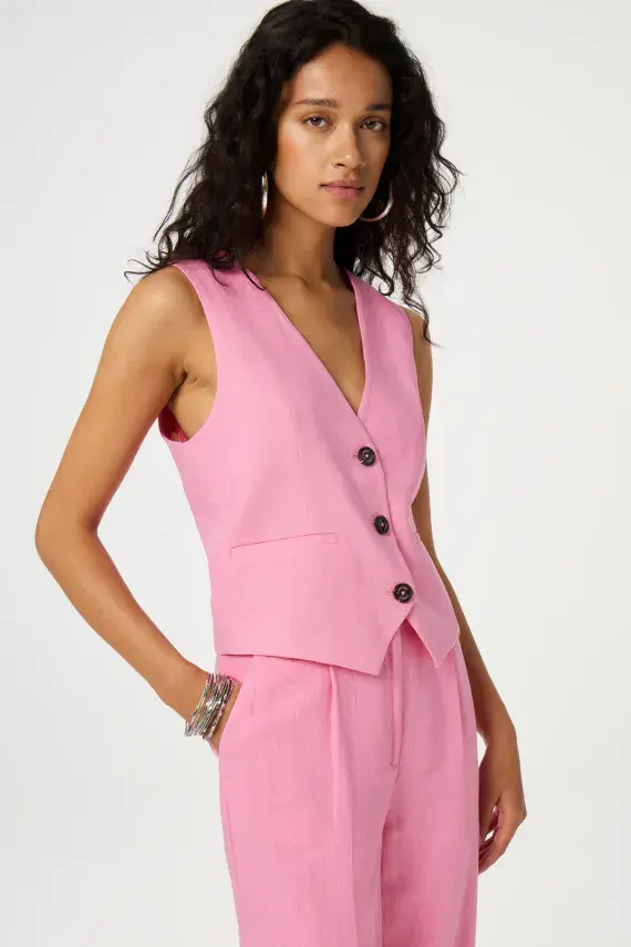 Fabienne Chapot Gigi Waistcoat pink glow