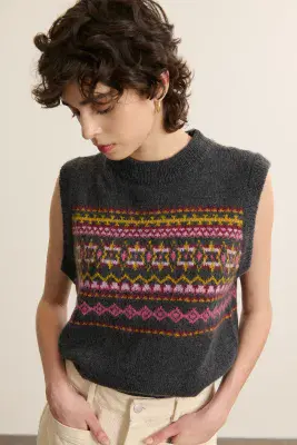 GARANCE Paris Sleeveless Sweater Bibi anthracite