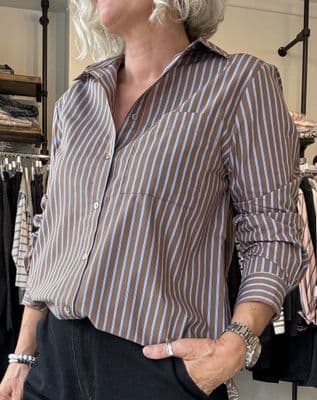 Garance Shirt Ted tan/blue stripe