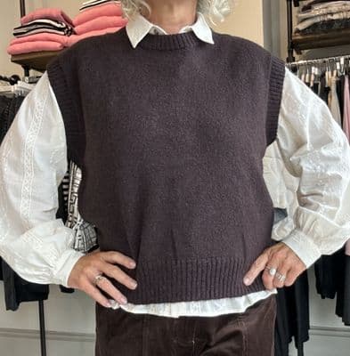Garance Sleeveless Jumper brown