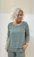Grizas Linen Top sage