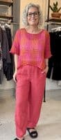 Grizas Trouser orange/pink check