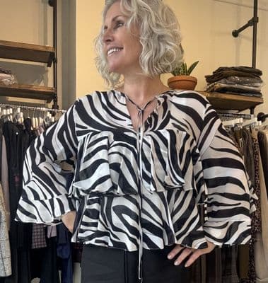 Marella Blouse Falco black zebra