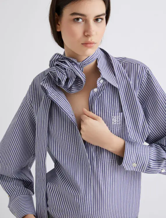 Marella Shirt Avila navy white stripe
