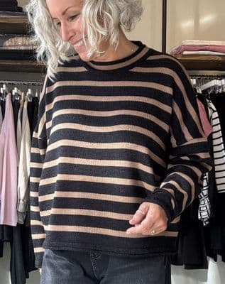 Muse Wear Jumper Sille camel/coal stripe