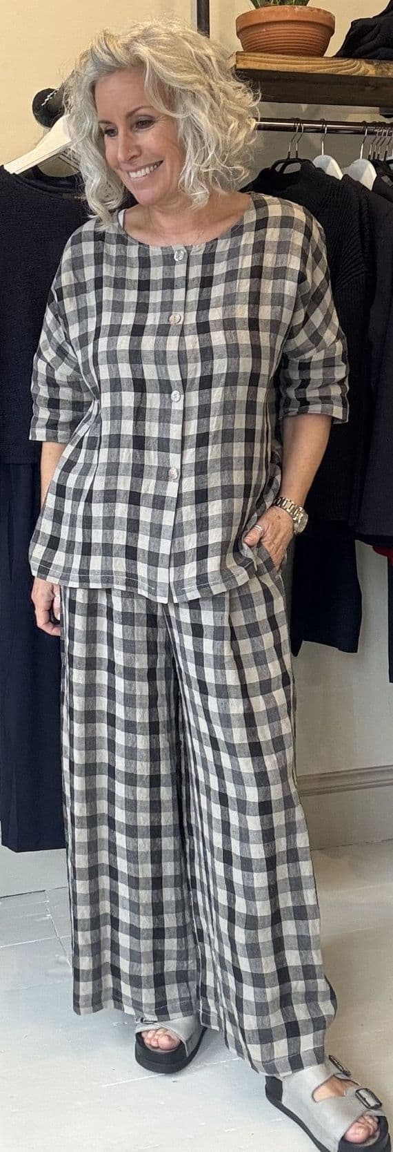 Neirami Buttons Blouse check