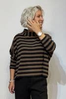 Neirami Ring Collar Sweater  tobacco stripe
