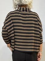 Neirami Ring Collar Sweater  tobacco stripe