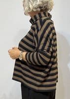 Neirami Ring Collar Sweater  tobacco stripe