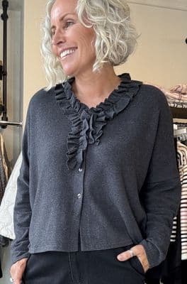 Neirami Ruched Cardigan carbon