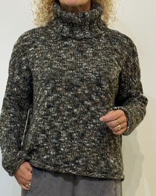 Nierami Tweed Polo Sweater kombu