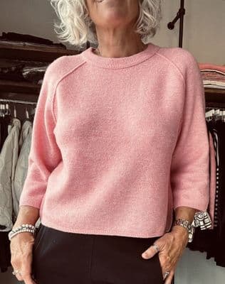 Oui 3/4 Sleeve Jumper rose elegance