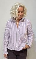 Oui Blouse violet/white stripe