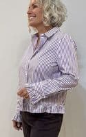 Oui Blouse violet/white stripe