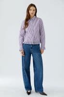 Oui Blouse violet/white stripe