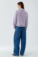 Oui Blouse violet/white stripe