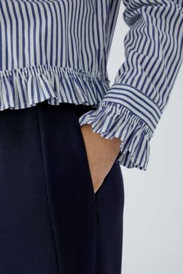 Oui Blouse white/blue stripe