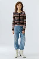 Oui Cardigan black/red