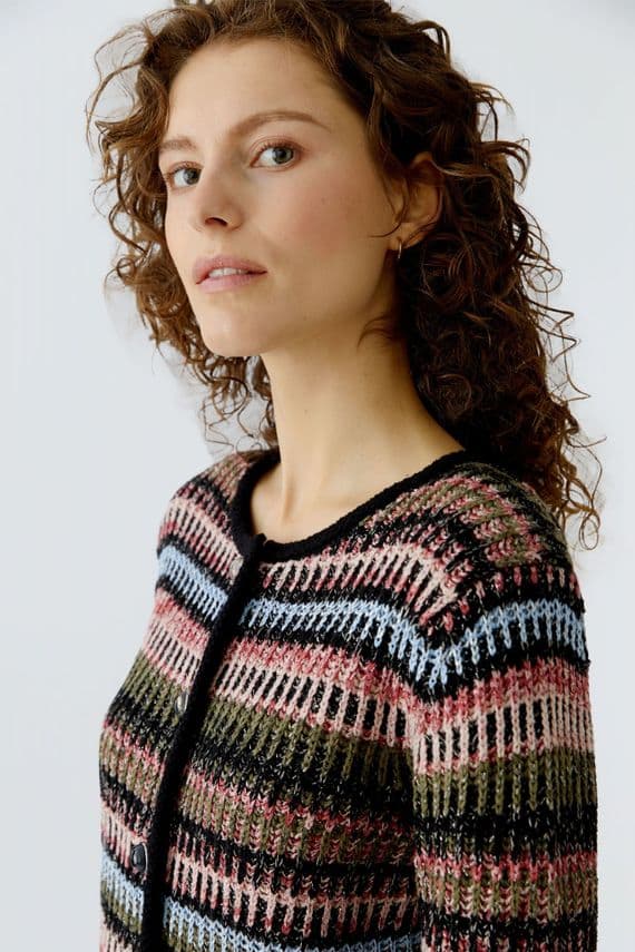 Oui Cardigan black/red