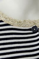 Oui Cardigan dark blue/white