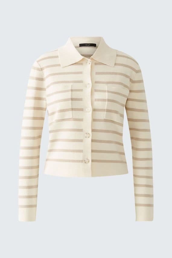 Oui Cardigan white camel