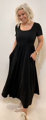 Oui Dress short sleeve black