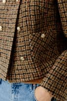 Oui Jacket dark camel/black