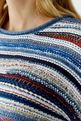 Oui Jumper blue/white