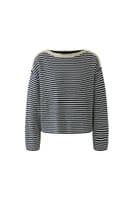 Oui Jumper dark blue /white