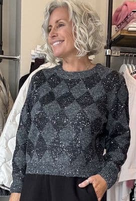 Oui Jumper grey/silver