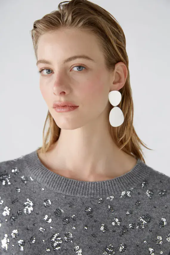 Oui Jumper Sparkles grey
