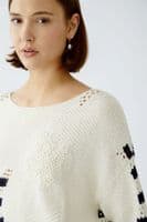 Oui Jumper white blue