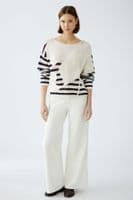 Oui Jumper white blue
