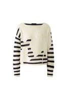 Oui Jumper white blue