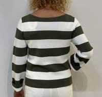 Oui Jumper white green