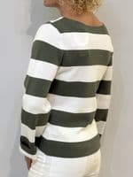 Oui Jumper white green