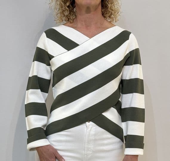 Oui Jumper white green