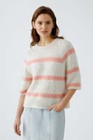 Oui Jumper white red