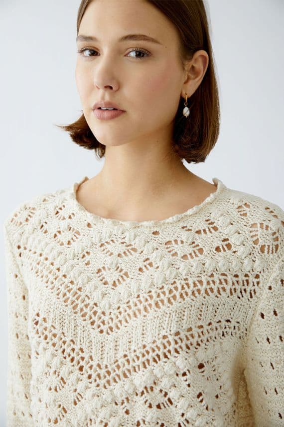 Oui Lace Jumper gardenia