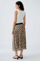Oui Leopard Skirt Camel grey