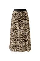 Oui Leopard Skirt Camel grey