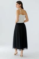 Oui Net Skirt black