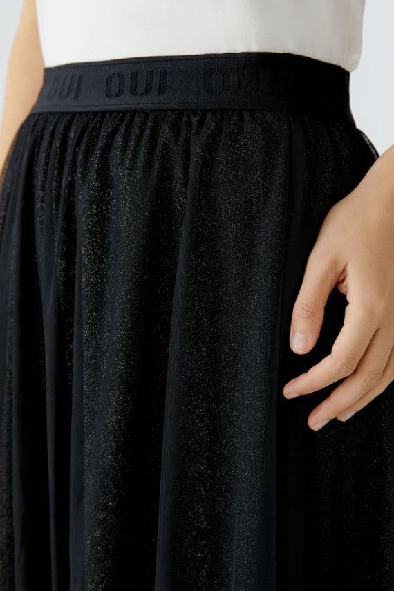 Oui Net Skirt black