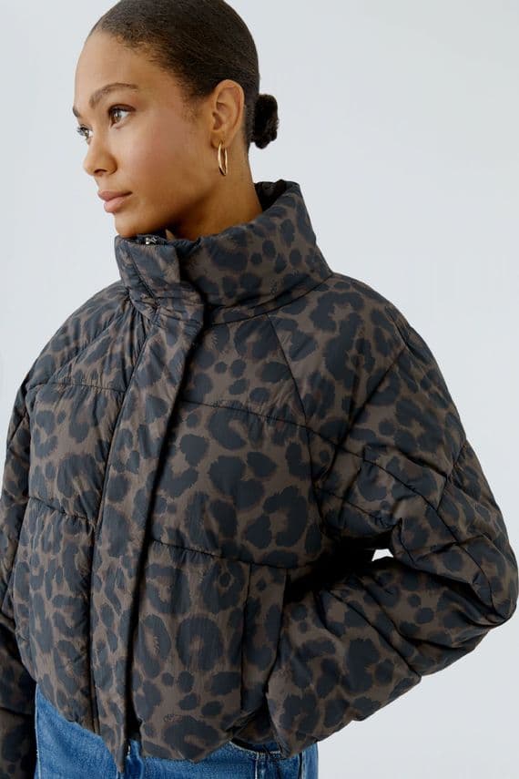 Oui Padded Jacket leopard
